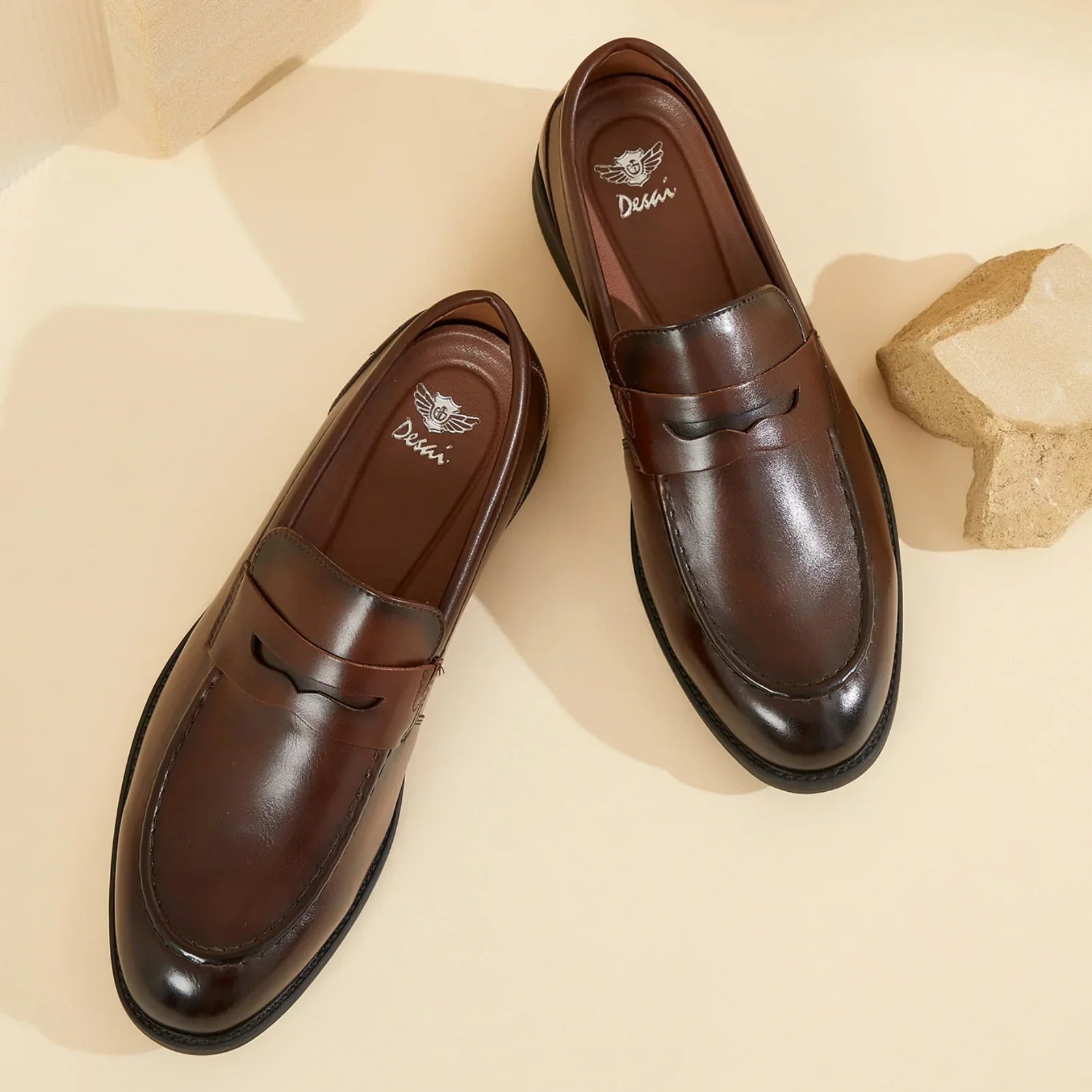 Fashion New Arrival One-Strap Over-the-Waterloo Loafers Business Formal Classic Breathable Men's Leather Shoes Round-Toe Versati