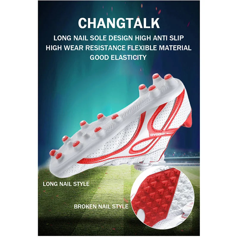 Kid Size 28-39 Long/Short Spikes Cleats Grass Sneakers Child Soccer Outdoor Athletic Training Sports Football Footwear