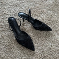 2026 String Bead Mesh Embroider Slingback High Heels Women Sexy Pointed Toe Heeled Sandals Summer Elegant Luxury Designer Shoes