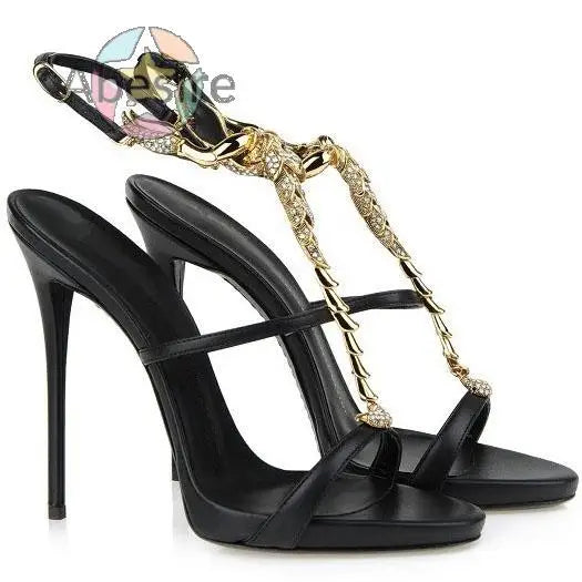 Classic Summer New Women's Stiletto Heel Sheepskin Peep Toe Platform Rhinestone Sandals High Heel Ankle Strap Pumps Sandals