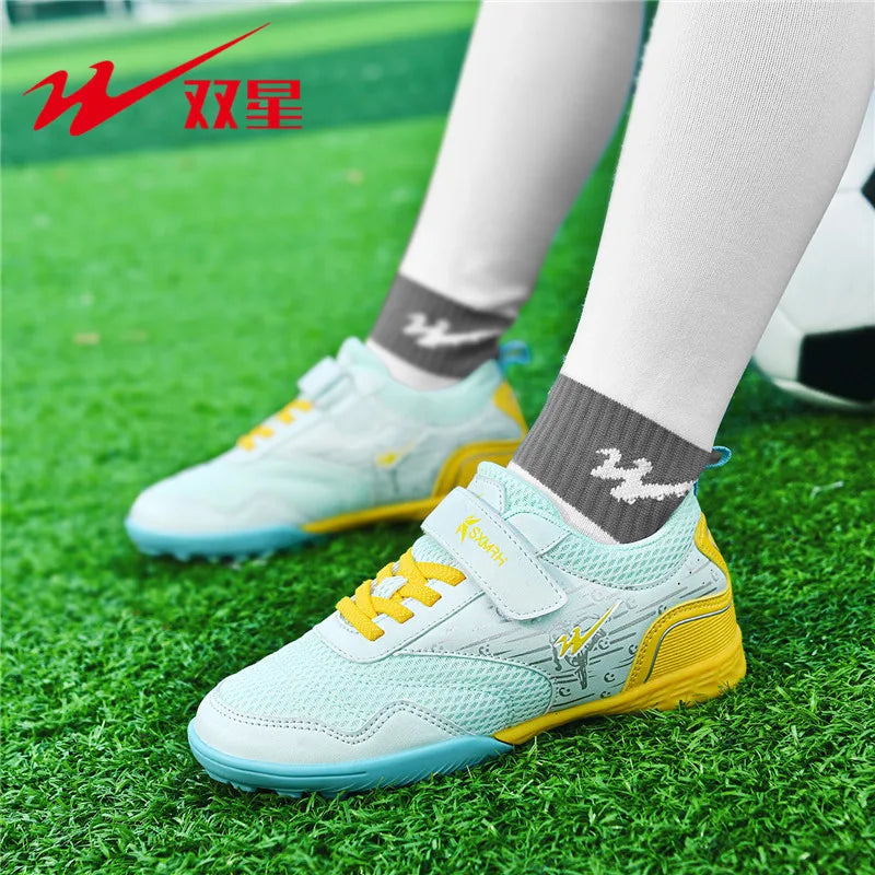 High Ventilation Indoor Futsal Shoes Smooth Flat Outsole for Gym League Games Post Lawn Pitch Training Casual Relaxing Wear