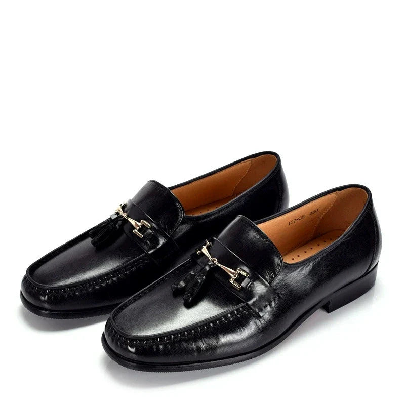 Luxury Brand Men Genuine leather Shoes Moccasins Men's Tassel Loafers Vintage Slip-on Casual Men Social Dress Shoes