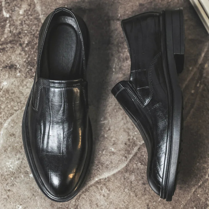 Retro Business Dress Derby Shoes for Men Spring Autumn New Designer Wedding Shoes Male Solid Color Cow Leather Shoes Man