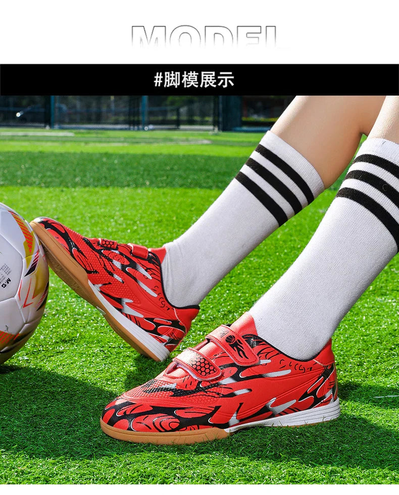 Children Football Shoes Professional Indoor Non Slip TF/FG Fast Grass Boys Match Wear Resistant Training Football Shoes for Kids