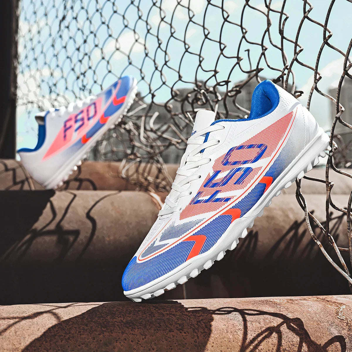 Breathable TF Soccer Shoes Men Women Kids PU+Fabric Non-Slip Wear-Resistant Rubber Sole Training Shoes