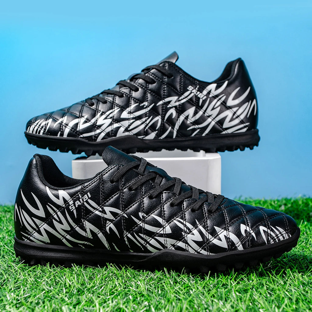 Multi-field Adaptable TF Soccer cleats Skin-friendly Breathable PU Fabric Rubber Anti-slip Sole Stable Daily Training Cleats