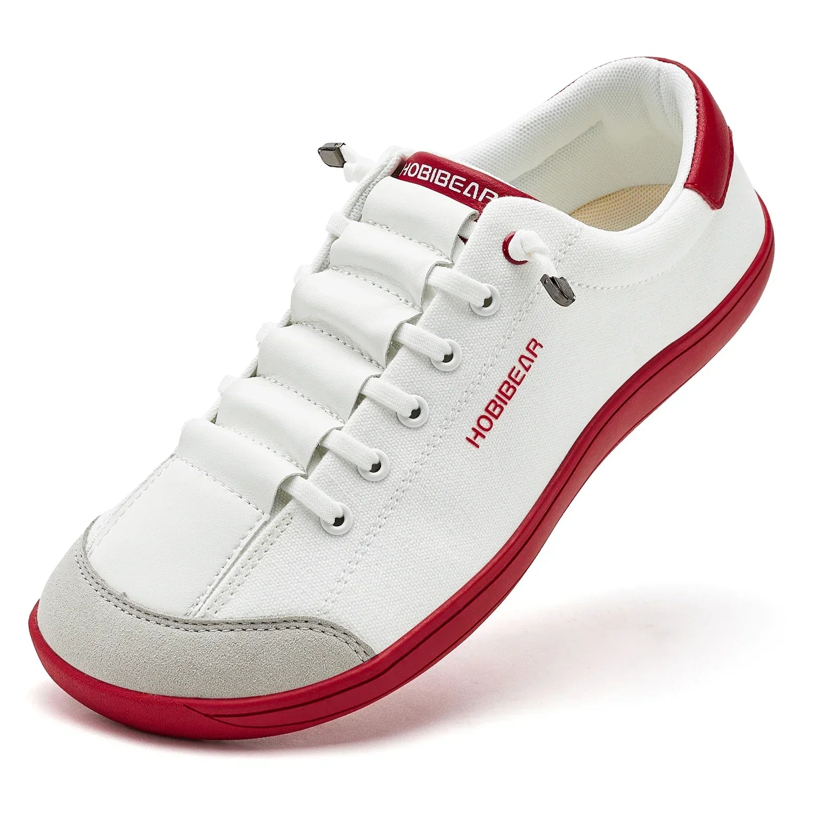 Wide Toe Barefoot Shoes for Unisex Minimalist Artificial Leather Sneakers Lightweight Adjustable Slip On Walking Shoes
