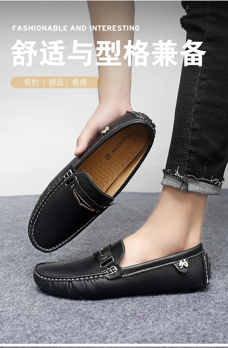 Formal Italian Shoes Men Handmade Leather Loafer Driving Flats Slip-on Casual Shoes Luxury Comfy Moccasins Dress Shoes for Men