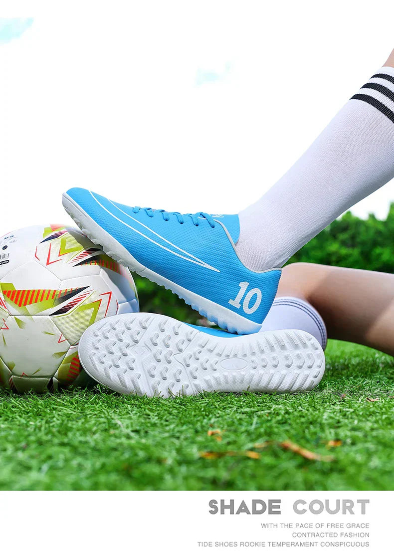 Low Top Soccer Cleats Men Football Boots TF AG Boys Turf Indoor Training Shoes Breathable Lightweight Comfortable Sport Sneakers