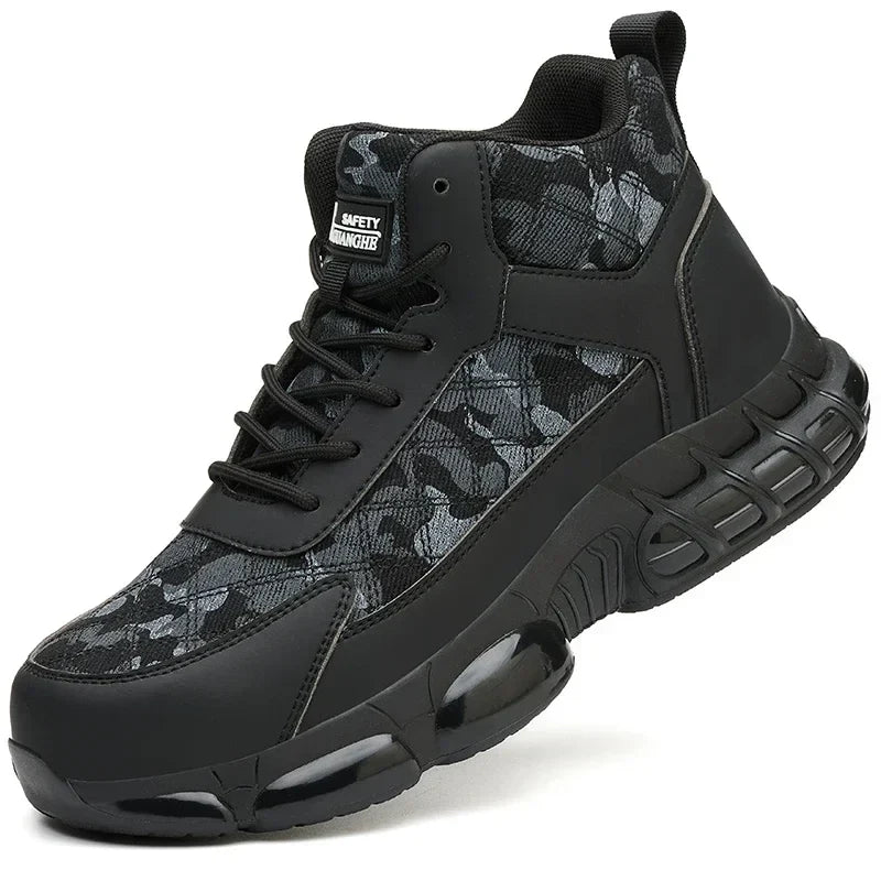 Latest 2024 Fashion Men Work Safety Boots Steel Toe Cap Indestructible Anti Smashing Sneakers Puncture-Proof Protective Shoes