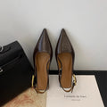 Summer Pointed Toe Women Sandals Fashion Singbacks Mules Shoes Ladies Elegant Low Heel Stripper Party Sandalias