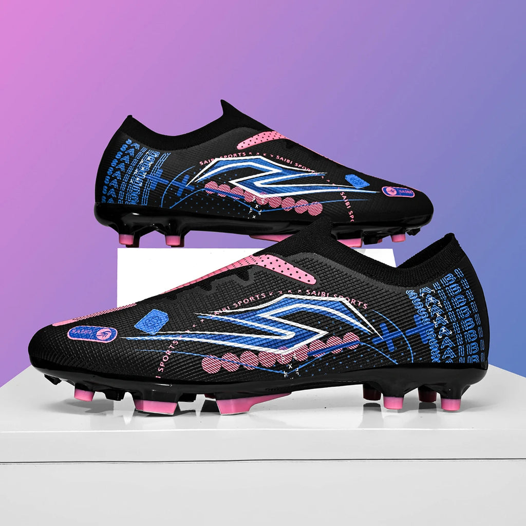 AG FG Field Football Boots Breathable PU Fabric Upper TPU Anti-slip Outsole Durable Comfortable for  Teenagers Training