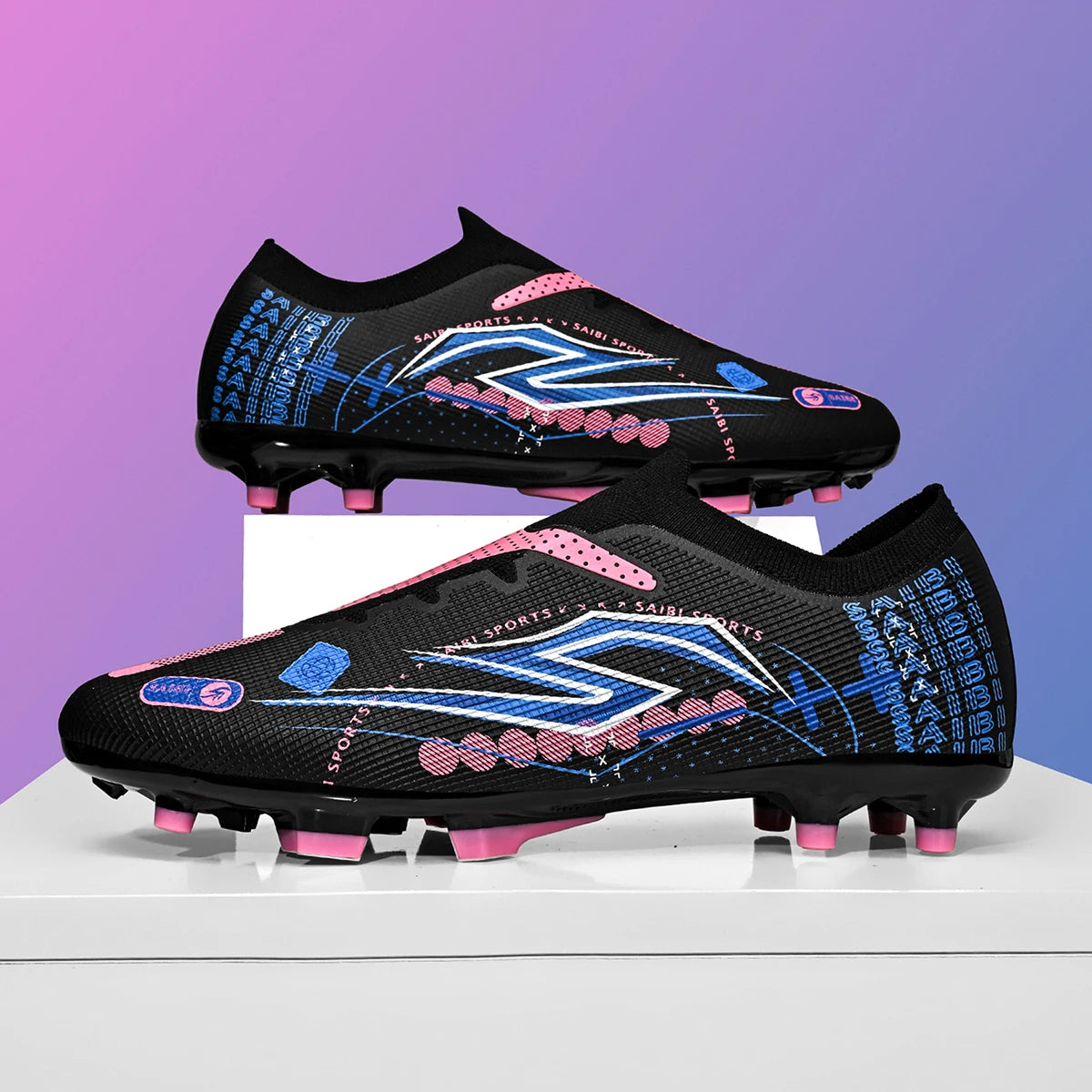 AG FG Field Football Boots Breathable PU Fabric Upper TPU Anti-slip Outsole Durable Comfortable for  Teenagers Training