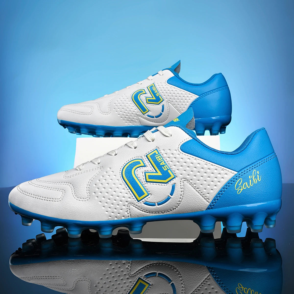 AG FG Soccer Shoes Reinforced PU Fabric TPU Wear Resistant Sole Non-slip Design for Youth Field Training