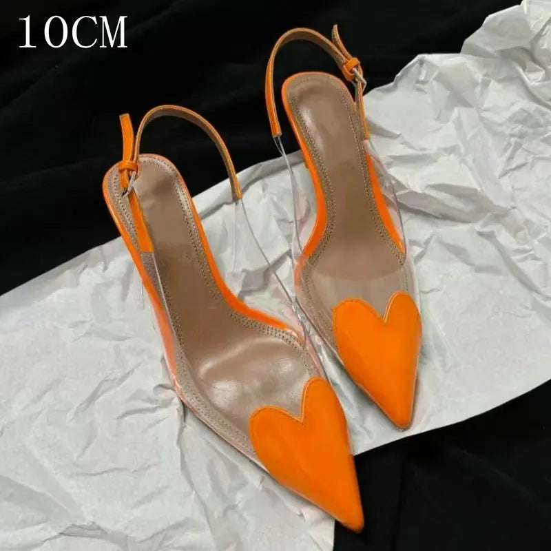 2026 Spring And Summer Pointy Stiletto Heels Wearing Slippers Transparent Female Sandals
