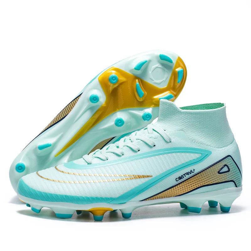 Men Professional Soccer Shoes Outdoor High-Top Sports Football Boots Long Spikes Artificial Grass Training Non Slip Sneakers