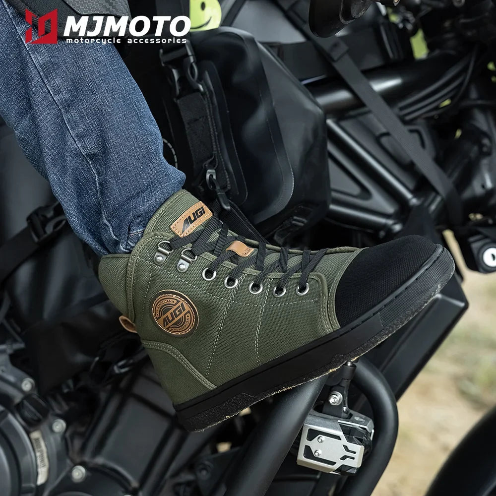 Men Women Motorcycle Boots Microfiber Motorbike Casual Racing Shoes Four Season Anti-slip Breathable Motocross Moto Biker Boots