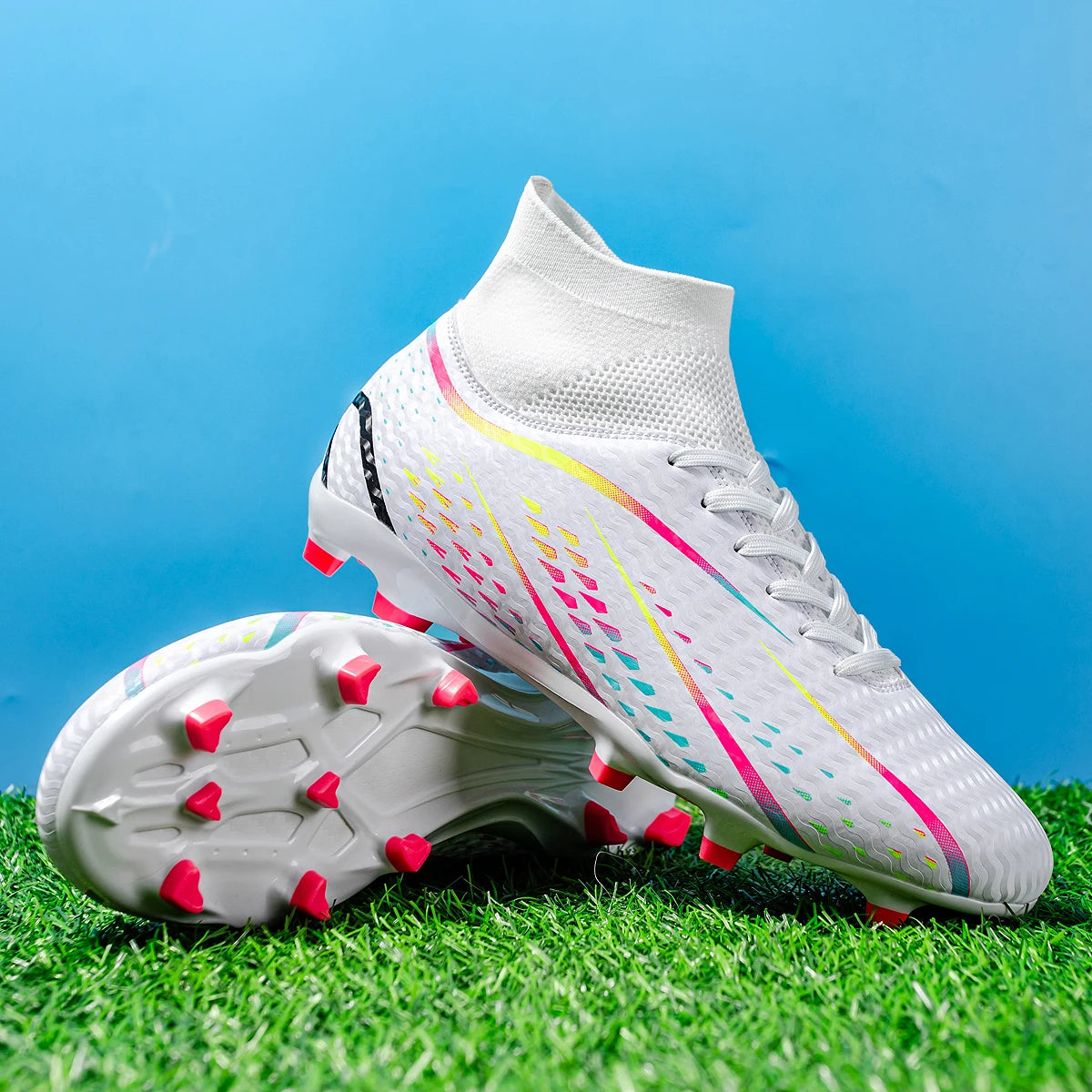 Elite AG/FG Soccer Boots, Carbon Fiber Speed Plate, Premium PU Upper, TPU Long Studs, Designed for Elite-level Performance on N