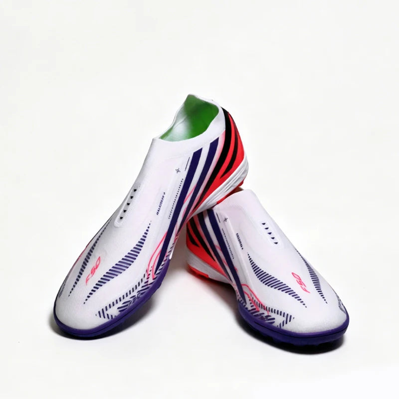 Without-lace 2026-F50 Mens Soccer Shoes Boys Training Non-Slip Turf Soccer Cleats TF/FG Football Sneakers Chuteira Campo 35-45