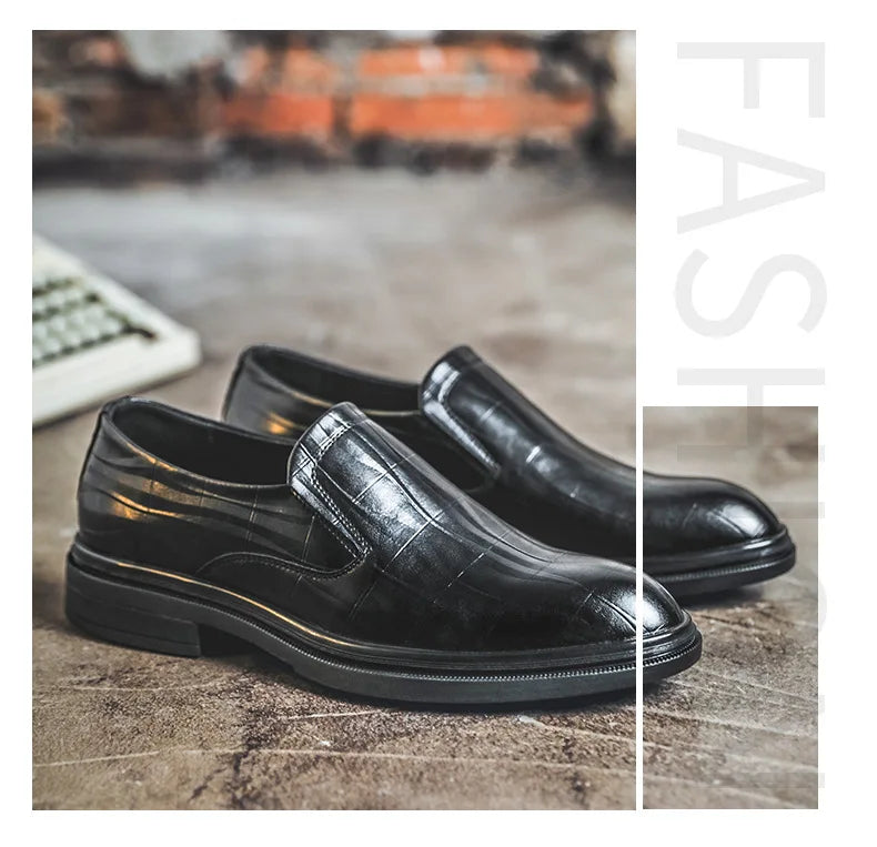 Retro Business Dress Derby Shoes for Men Spring Autumn New Designer Wedding Shoes Male Solid Color Cow Leather Shoes Man