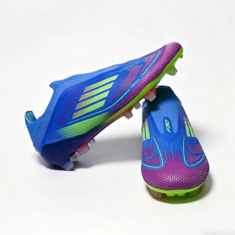 F50 High Quality Mens Football Boots FG/TF Without-lace Training Studded Fast Soccer Cleats Non Slip Football Shoes Boys 35-45