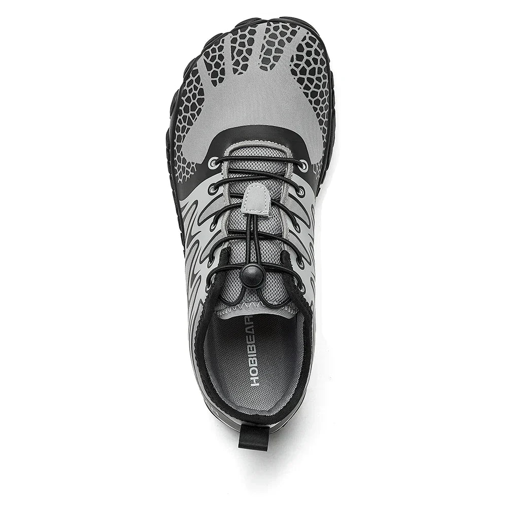 Wide Toe Barefoot Shoes for Unisex Artificial Leather Outdoor Walking Sneakers Zero Drop Minimalist Elastic Band Shoes