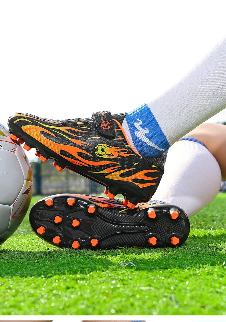Kids Soccer Cleats Boys Football Shoes Training Boots Youth Ultralight Non-slip Sports Sneakers Breathable Comfortable Grass
