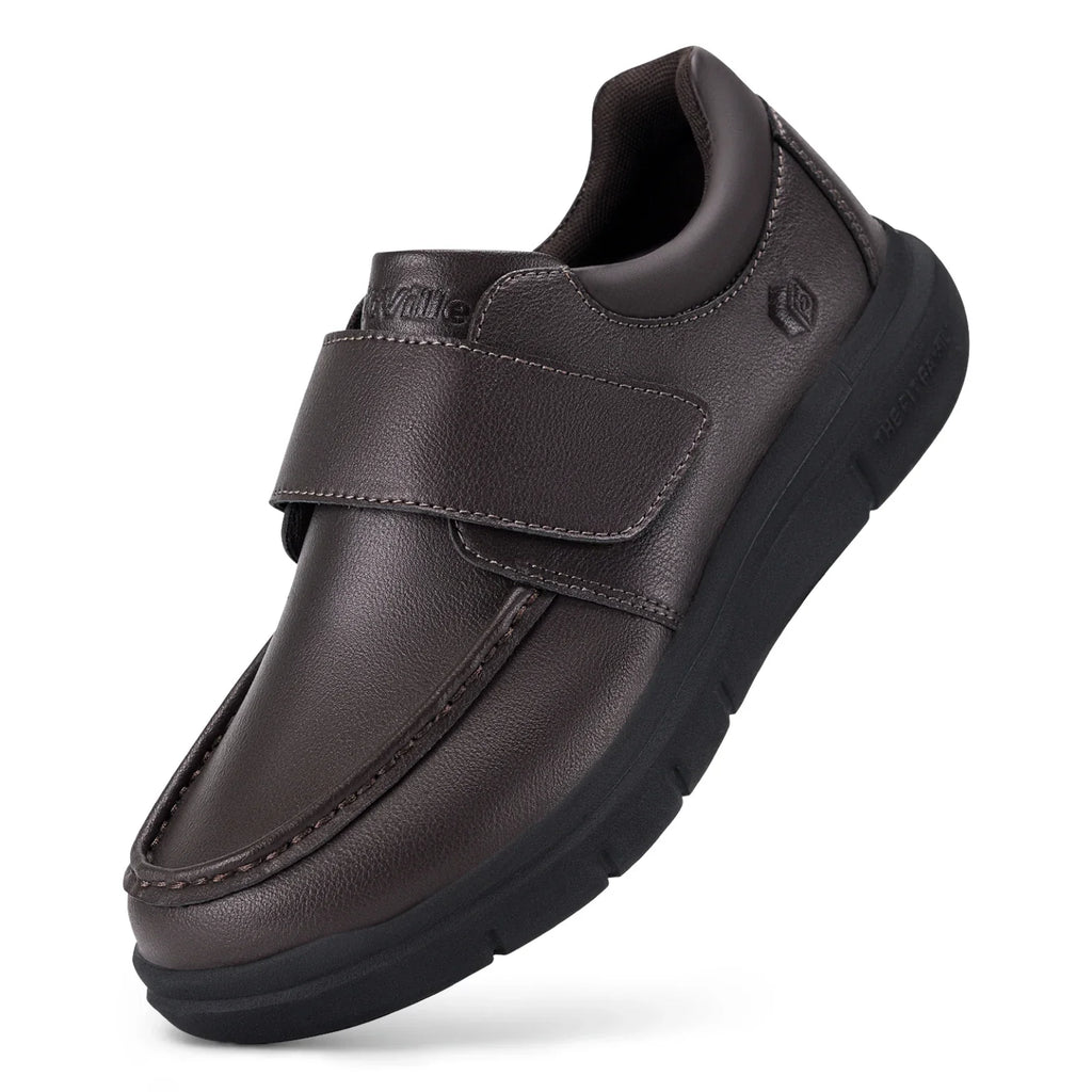 Wide Fit Men's Leather Shoes Diabetic Walking Shoes Oxford Shoes Formal Business Shoe Comfortable All Day Wear