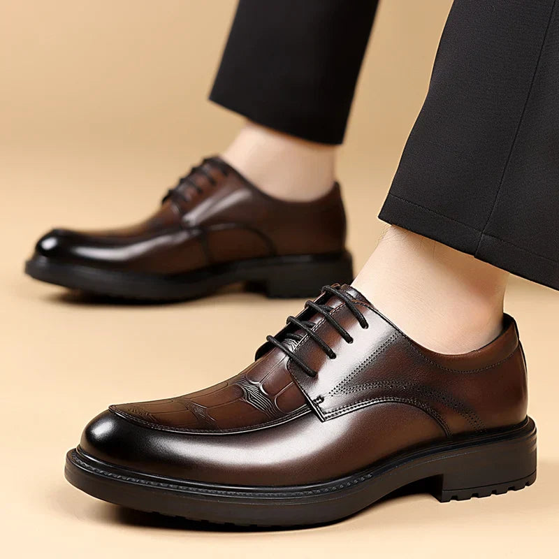 Fashion Men's Oxford Office Shoes High Quality Casual Leather Round ToeFlat Designer Business Dress Shoes Outdoor Walking Shoes