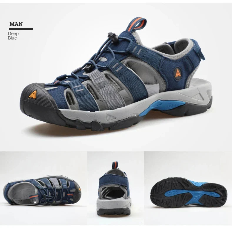 Summer Outdoor Sandals for Men Breathable Hiking Shoes Water Beach Mens Sandals Camping Climbing Aqua Sneaker HT-710445A
