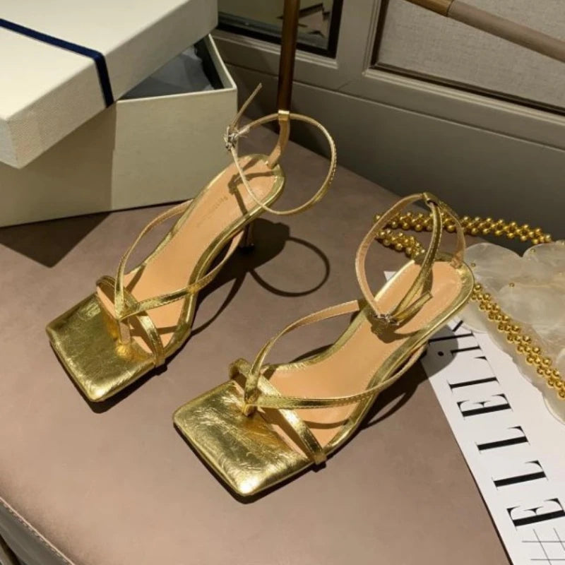 Luxury Sexy Women's Shoes Shallow Mouth Summer Female Sandals Open Toe Clip on Women High Heels Lightweight Sandalias De Mujer