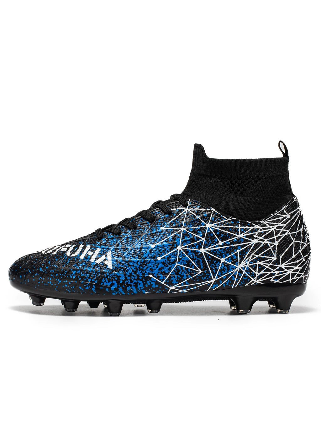 AG FG Long Studs Soccer Shoes PU Fabric Blend Upper TPU Tough Sole Strong Grip Wear Resistant for Men Women Youth Matches