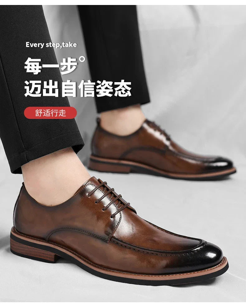 Men's Oxford Derby Dress Shoes Business Formal Casual Party Footwear Comfortable New Fashion Solid-Color Sneakers