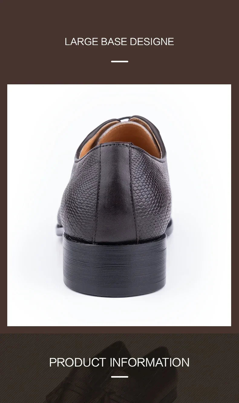 Deluxe Men's Leather Shoes Formal Dress Shoes Wedding Party  Oxford Handmade Comfortable Lace Up Genuine Leather Men's Shoe