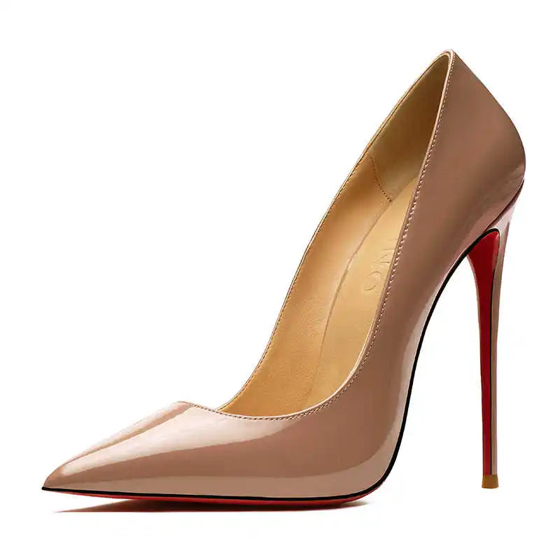 Woman Shoes 2025 Luxury Brand Red sole Pumps Red Bottom Pointed Toe Designer High Heels Party Elegant Fashion Ladies Shoes 12cm