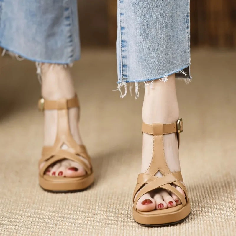 Fashion Open Toe Pole Dance Shoes Stiletto Mujer New 2025 Women Platform Gladiator Sandals Pumps