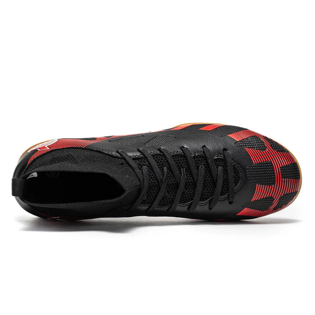 Men's Sports IC Indoor Flat Bottomed Football Shoes Adult High-Tops Wear Resisting Training Shoes Teenagers Non Slip Shoes