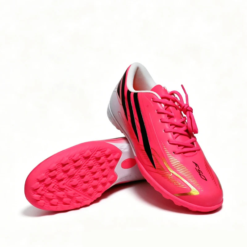 2710 Pink Mens Soccer Shoes TF/FG Training Football Sneakers Match Youth Turf Soccer Cleats Chuteira Campo Boys 34-45
