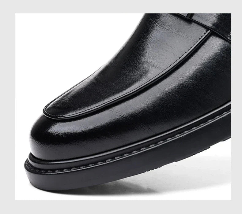 Spring Autumn New Black Dress Shoes for Men Business Designer Cow Leather Shoes Male Fashion British Style Casual Shoe Man
