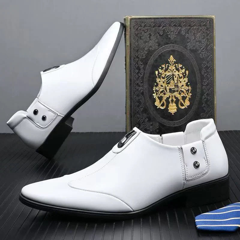 Summer Men's Breathable Mesh Casual Fashion Black/White Leather Board Shoes Comfortable Insole Suitable for Business Occasions