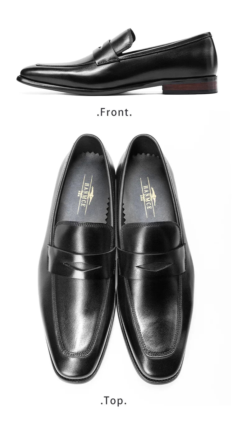 Men's Genuine Leather Shoes Loafer Handmade Shoes Antiskid Elegant Gentleman Oxford Shoes Simple British Style Wedding Shoes