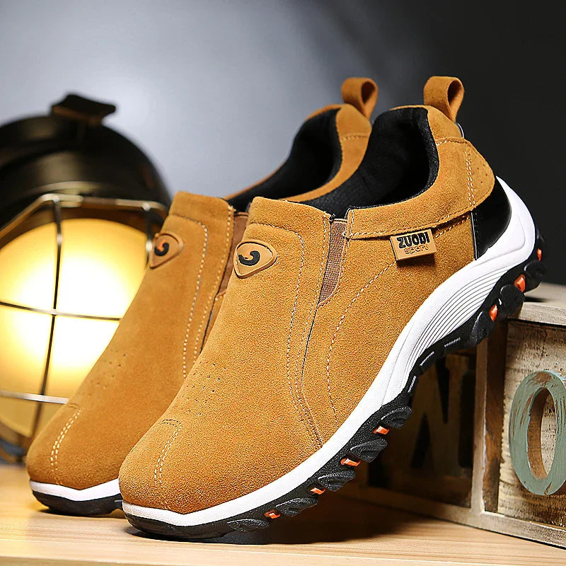 2025 New lightweight casual sports shoes, men's plaque-sized running shoes, loafers, walking and outdoor hiking shoes