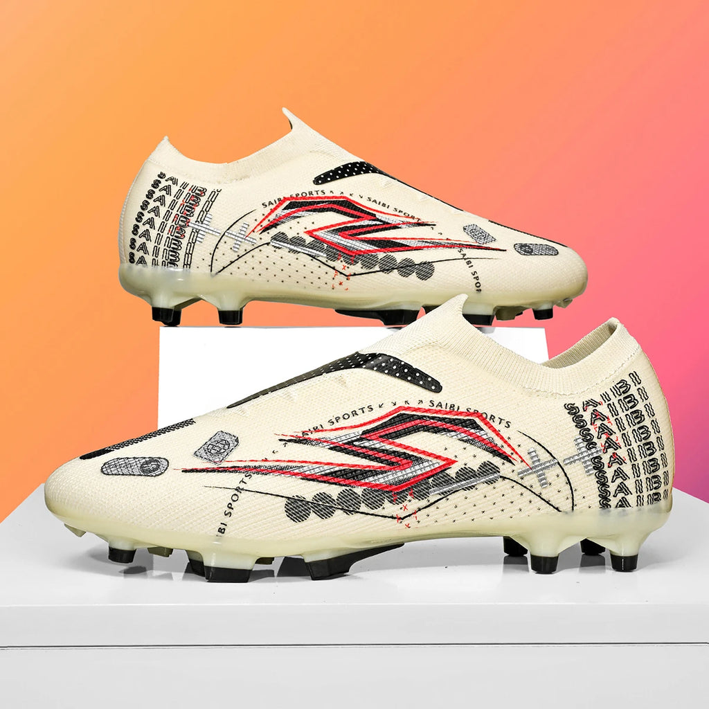 AG FG Field Football Boots Breathable PU Fabric Upper TPU Anti-slip Outsole Durable Comfortable for  Teenagers Training