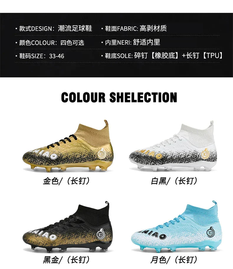 Men Soccer Shoes Kids Football Boots Women Professional Soccer Cleats Antiskid Chaussure Football TF/FG Outdoor Football Shoes