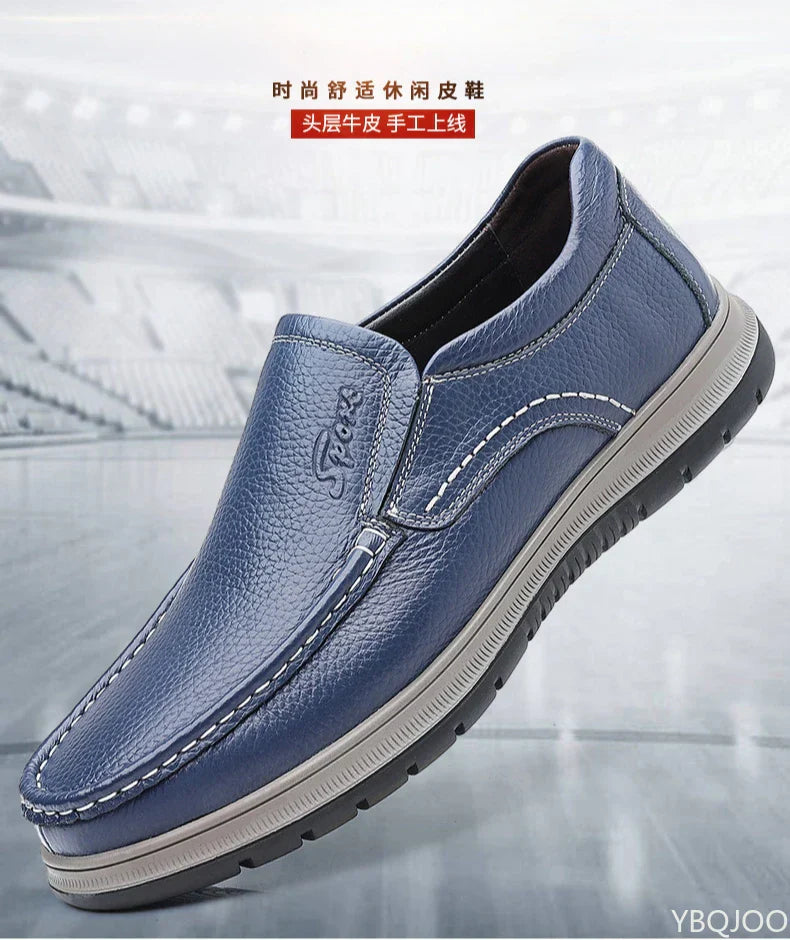 Men's High Quality Genuine Leather Loafers Handmade Men Shoes Moccasins Walking Men Flats Casual Male Work Shoes Homme Zapatos