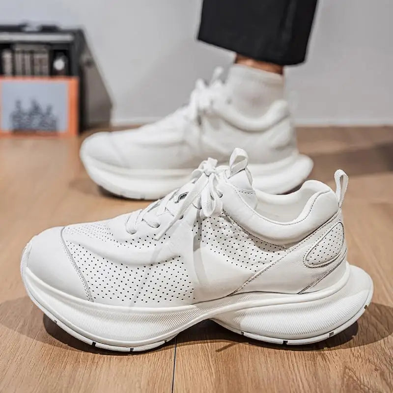 New Casual Shoes for Men 2026 Men's Running Shoes Retro Luxury Leather Shoe Fashion Breathable Sneakers Handmade Sports Shoes