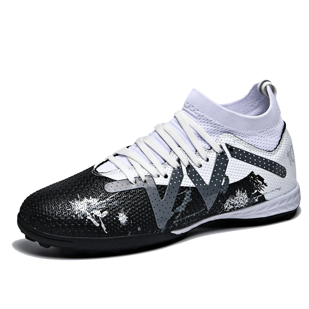Professional TF Turf Football Shoes PU Mesh Fabric Upper Rubber Wearproof Sole Unisex Youth Grass Training Footwear