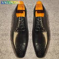 Classic Men Oxford Shoes Black Brown Lace Up Formal Mens Dress Shoes Wedding Business Office Real Leather Shoes For Men
