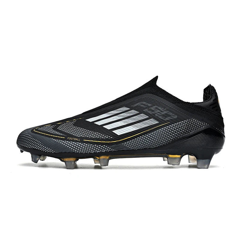 2712 Without-Lace Mens Soccer Shoes F50 SLIP-ON Non-Slip Turf Soccer Cleats Boys TF/FG Training Football Boots Chuteira Campo