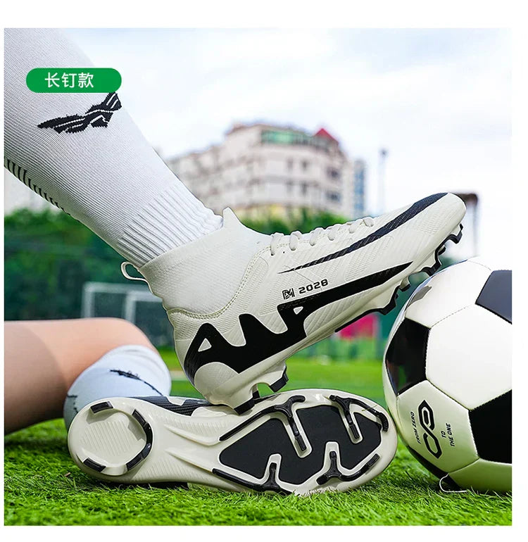Fashion Pink Soccer Shoes Men's  Professional Lightweight Sock Football Boots Outdoor Non-slip Original Football Cleats Sneakers